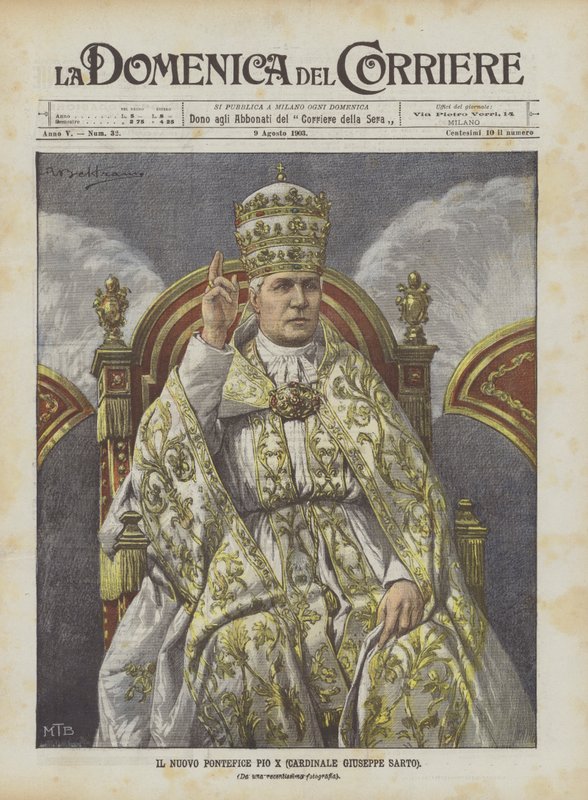 Den nye pave Pius X (kardinal Giuseppe Sarto) af Achille Beltrame
