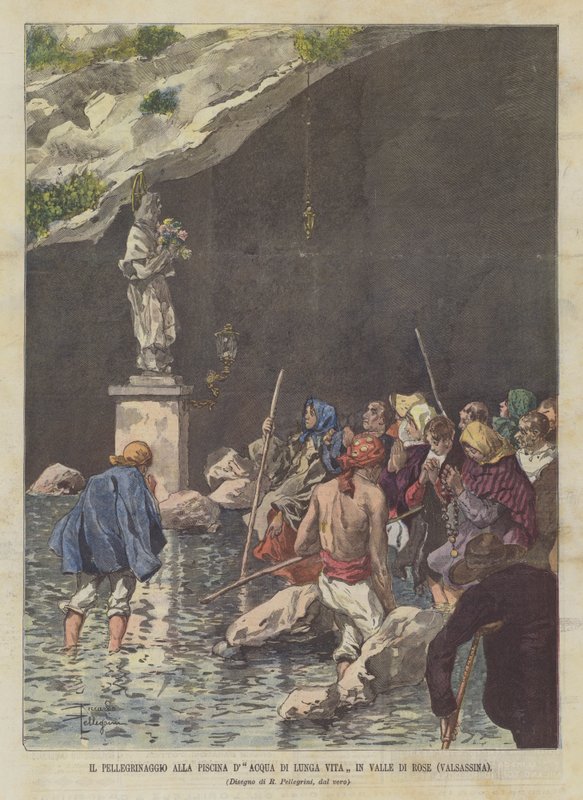 Pilgrimsrejsen til Long Life Water Pool i Valle Di Rose (Valsassina) af Achille Beltrame