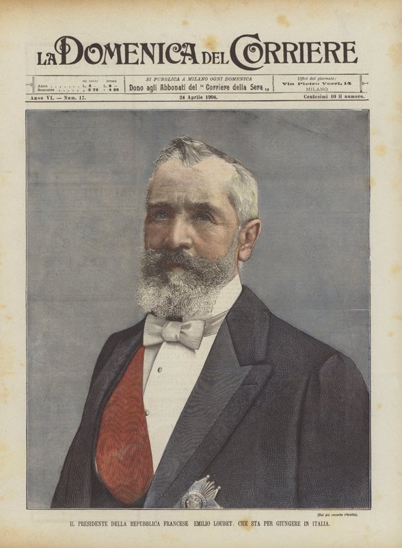 Præsidenten for den franske republik Emilio Loubet, som er ved at komme til Italien af Achille Beltrame