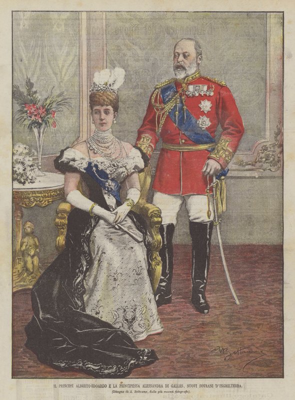 Prins Albert Edward og prinsesse Alexandra af Wales, New Sovereigns of England af Achille Beltrame