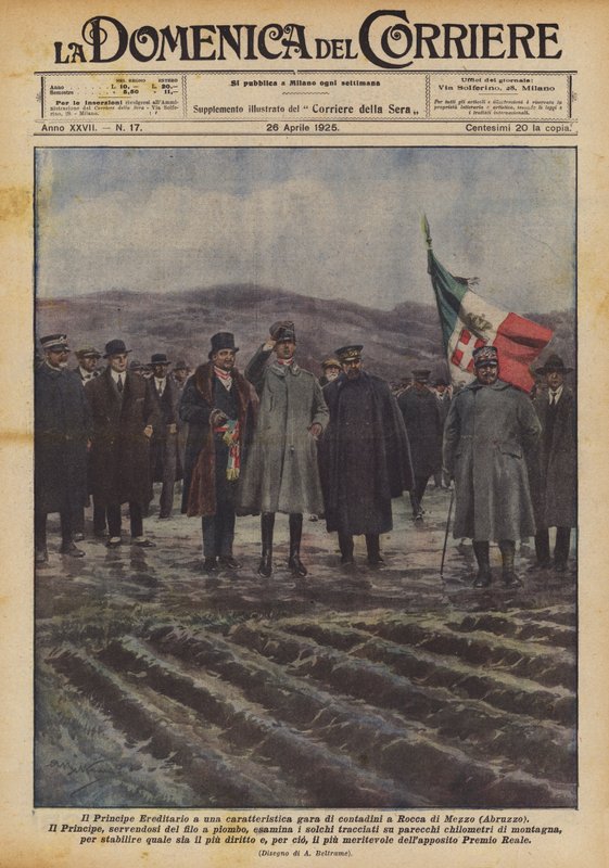 Arveprinsen ved en karakteristisk bonderace i Rocca di Mezzo (Abruzzo) af Achille Beltrame