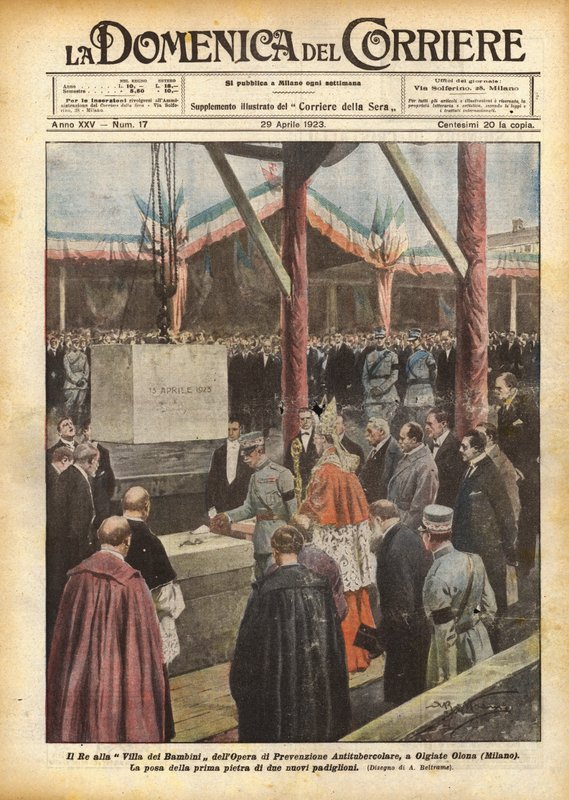 Kongen i børnevillaen af ​​det antituberkuløse forebyggelsesarbejde i Olgiate Olona (Milano) af Achille Beltrame