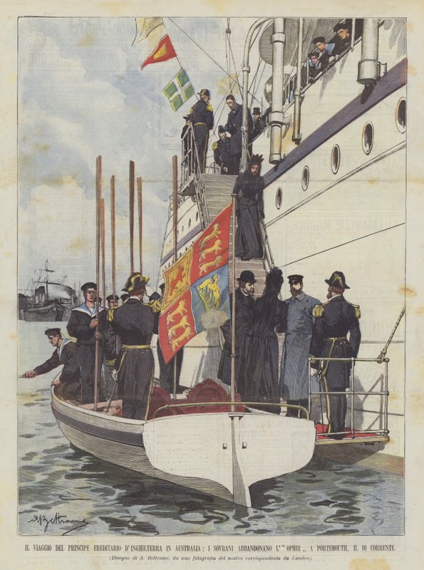 Kronprinsens rejse til Australien, suveræner forlader Thephir? af Achille Beltrame