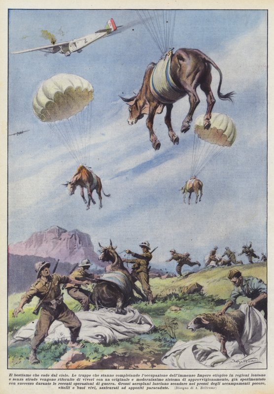 Kvæget falder ned fra himlen af Achille Beltrame