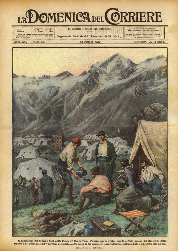 Campingpladsen Touring Club i Conca di By, i Aosta-dalen, som finder sted med? af Achille Beltrame