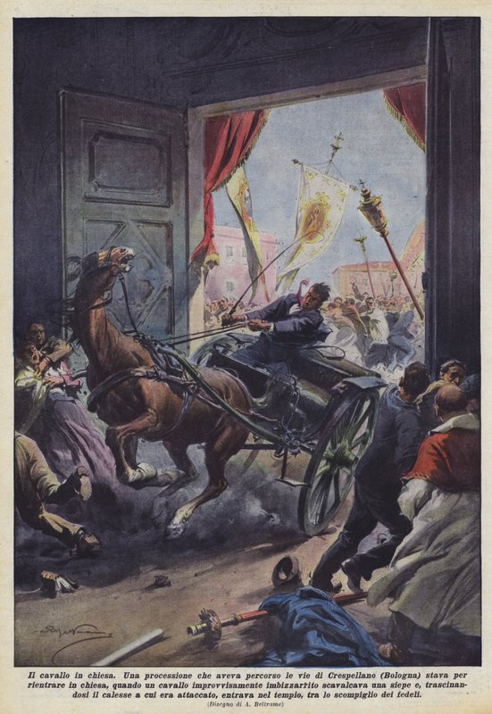 Hesten i kirken af Achille Beltrame