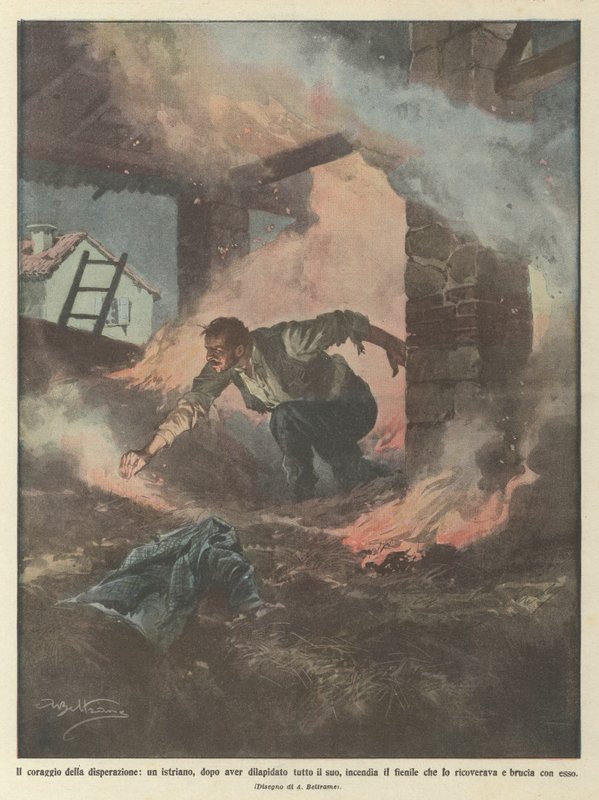 Fortvivlelsens mod, en erriker, der efter at have spildt alle sine ? af Achille Beltrame