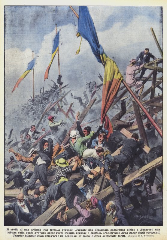Sammenbruddet af en tribune med tre tusinde mennesker af Achille Beltrame