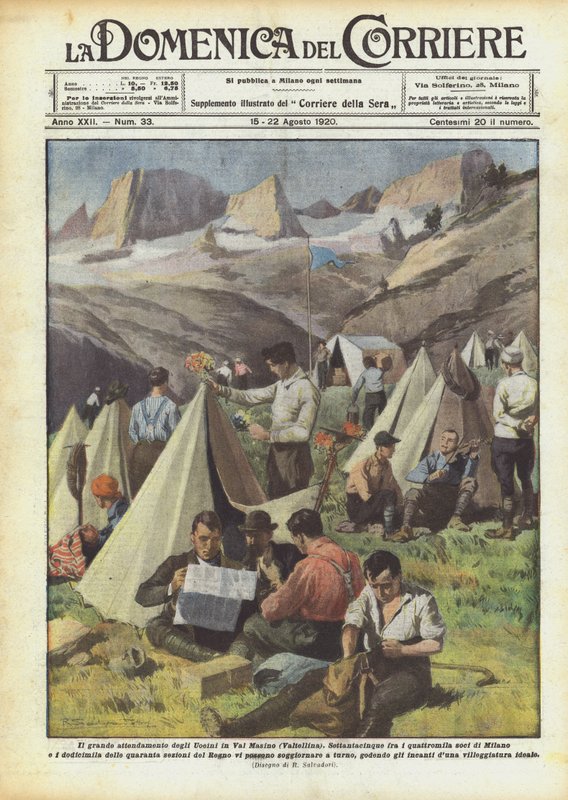 Det store telt af Uoeini i Val Masino (Valtellina) af Achille Beltrame