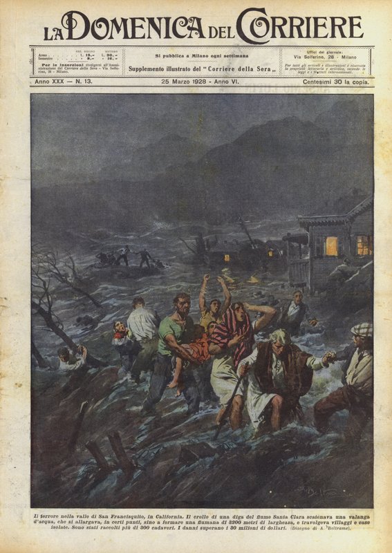 Terror i San Francisquito Valley, Californien af Achille Beltrame