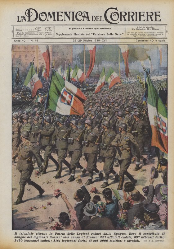 Den triumferende tilbagevenden til hjemlandet for de legioner, der vender tilbage fra Spanien af Achille Beltrame