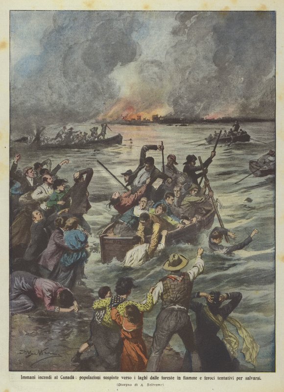 Uhyre brande i Canada, befolkninger, der drives til søerne af brændende skove og voldsomme ? af Achille Beltrame
