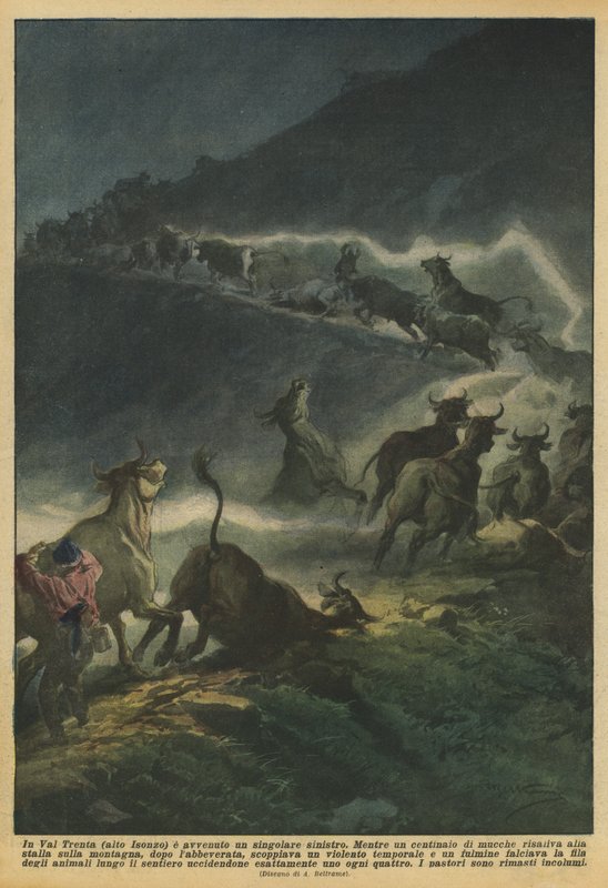 En enestående ulykke fandt sted i Val Trenta (øvre Isonzo) af Achille Beltrame