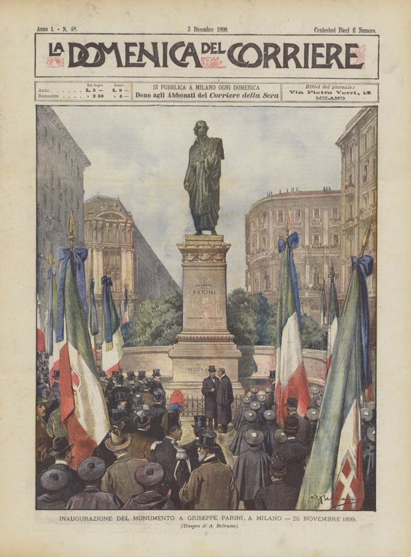 Indvielse af monumentet for Giuseppe Parini, Milano, 26. november 1899 af Achille Beltrame