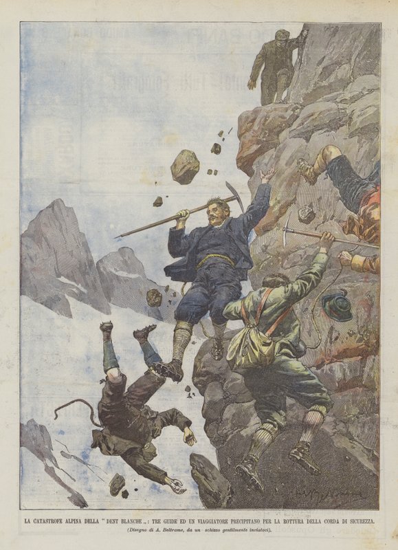 Dent Blanche Alpine Catastrophe, tre guider og en rejsende, der falder for pausen? af Achille Beltrame
