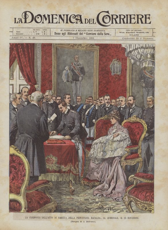 Prinsesse Mafaldas fødselsattest ceremoni i Quirinale den 23. november af Achille Beltrame