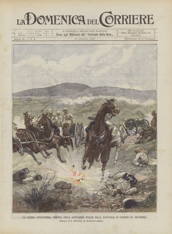Anglo-boerkrigen, tab af britisk artilleri i slaget ved Colenso (14. december) af Achille Beltrame