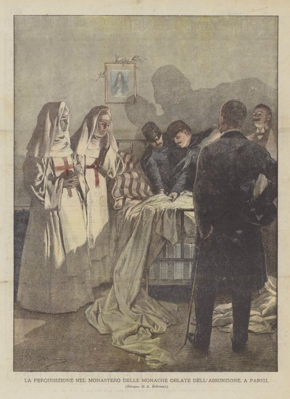 Eftersøgning af klosteret for Oblate Nonnerne af Assumption, Paris af Achille Beltrame