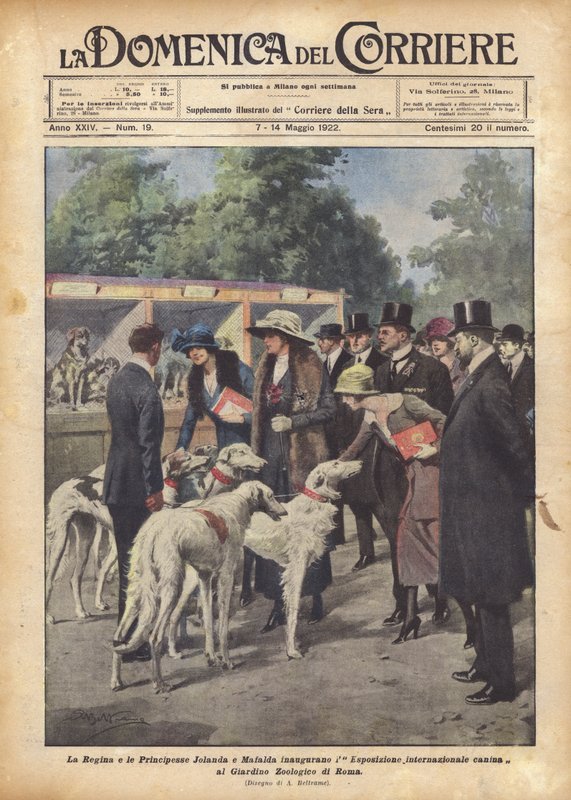 Dronningen og prinsesserne Jolanda og Mafalda indvier det internationale hundeudstilling? af Achille Beltrame