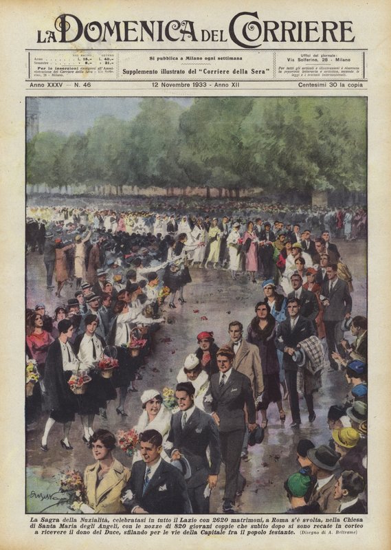 Sagra della Nuzialita, fejret i hele Lazio med 2620 bryllupper, i Rom, hvis den afholdes? af Achille Beltrame