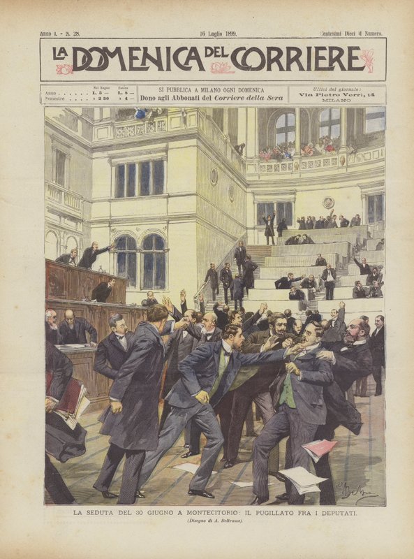 Sessionen den 30. juni i Montecitorio, Pugillato blandt deputerede af Achille Beltrame