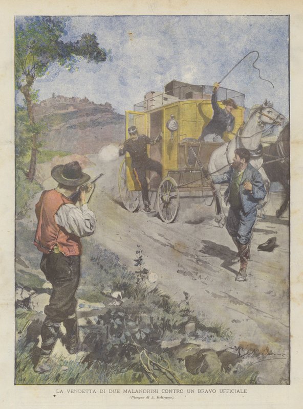 To Marauders hævn mod en god officer af Achille Beltrame