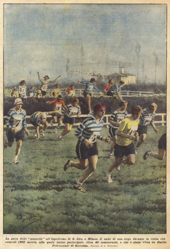Gazelleløbet på SAN Siro Hippodrome i Milano af Achille Beltrame