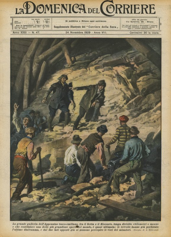 Det store galleri i de toskansk-emilske Apenninerne, mellem Setta og Bisenzio, atten langt? af Achille Beltrame