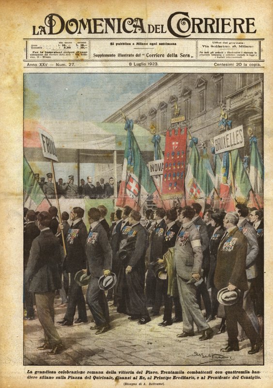 Den storladne romerske fejring af Piaves sejr af Achille Beltrame
