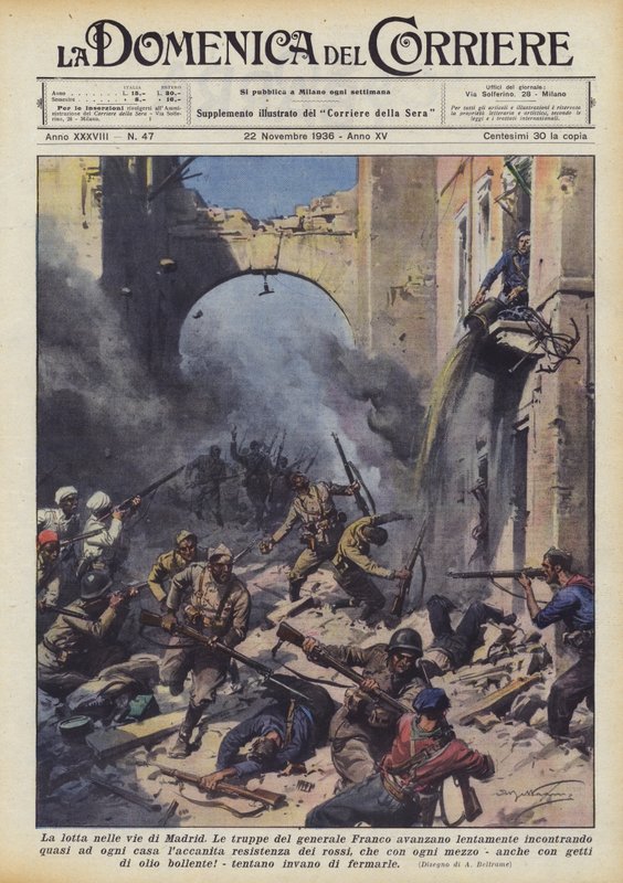 Kampen i Madrids gader af Achille Beltrame