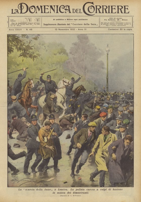 Hungersmarchen i London af Achille Beltrame