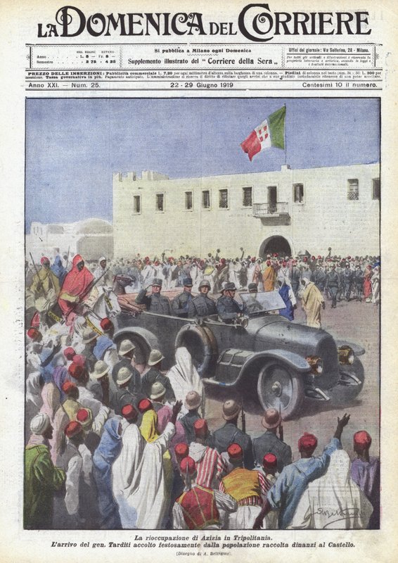 Genbesættelsen af Azizia i Tripolitania af Achille Beltrame