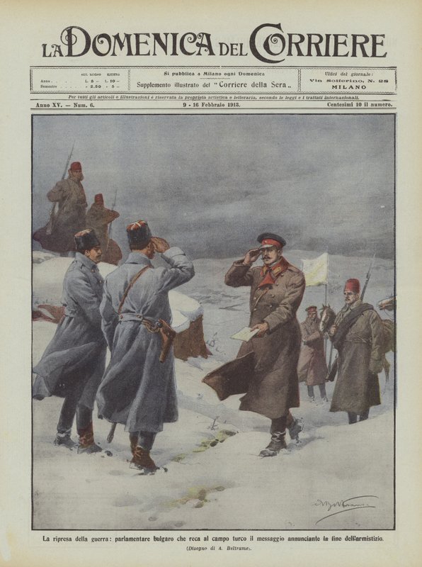 Genoptagelsen af krigen, den bulgarske parlamentariker, der bringer budskabet til den tyrkiske lejr ? af Achille Beltrame
