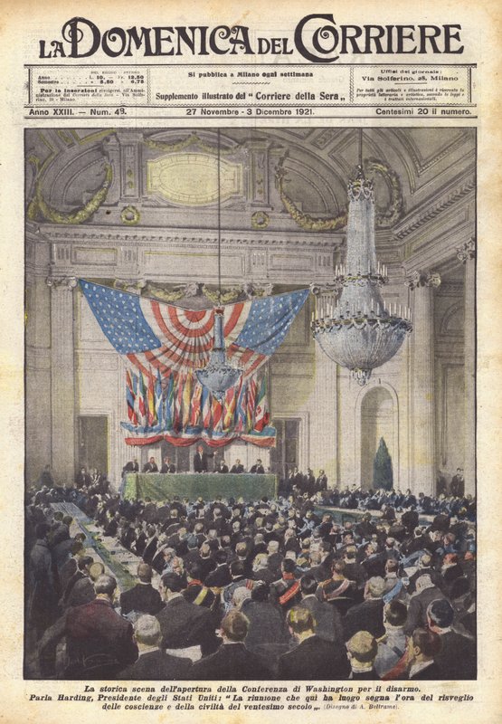 Den historiske scene for åbningen af ​​Washingtons nedrustningskonference af Achille Beltrame