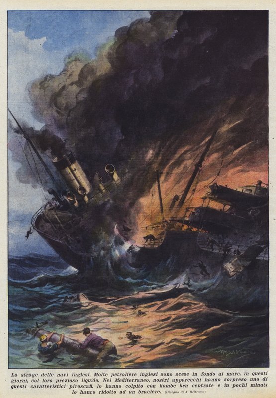Massakren på de engelske skibe af Achille Beltrame