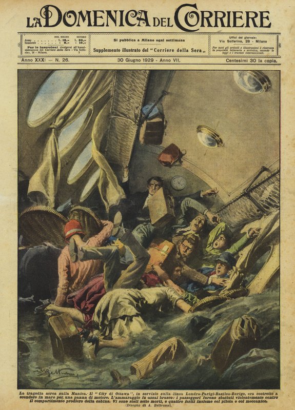 Flytragedie over Den Engelske Kanal af Achille Beltrame