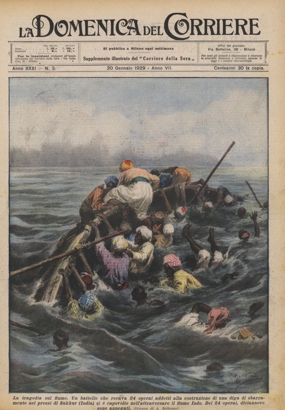 Tragedien ved floden af Achille Beltrame