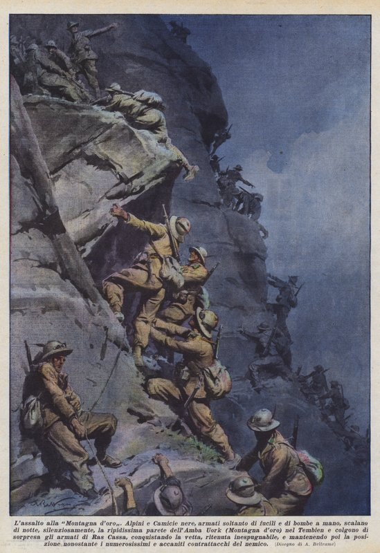 Angrebet på Det Gyldne Bjerg af Achille Beltrame