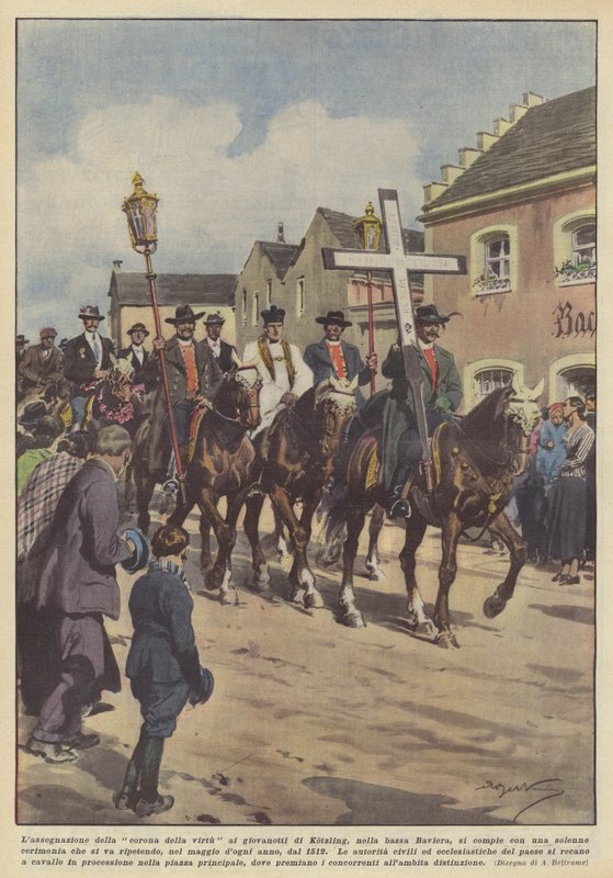 Tildelingen af ​​dydskronen til de unge i Kotzling i Niederbayern? af Achille Beltrame