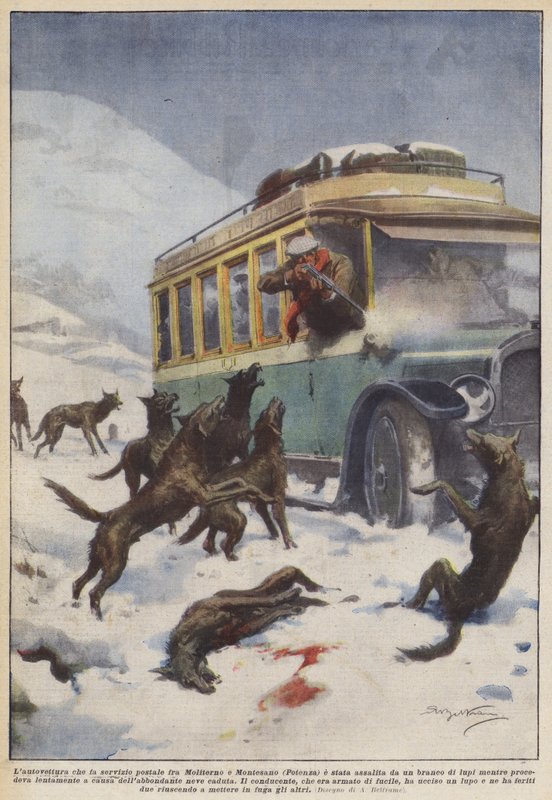 Er bilen, der driver postvæsenet mellem Moliterno og Montesano (Potenza), blevet angrebet? af Achille Beltrame
