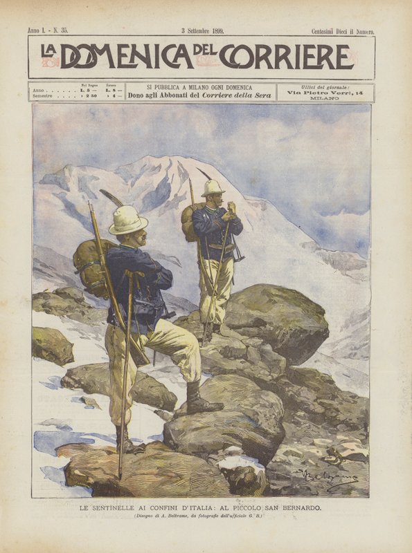 Le Sentinelle Ai Confini di Italia, på Piccolo San Bernardo af Achille Beltrame