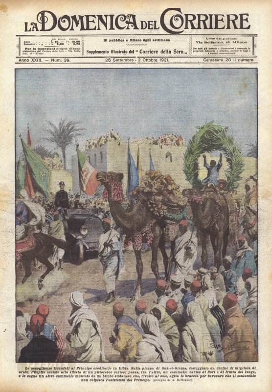 Den triumferende velkomst til kronprinsen i Libyen af Achille Beltrame