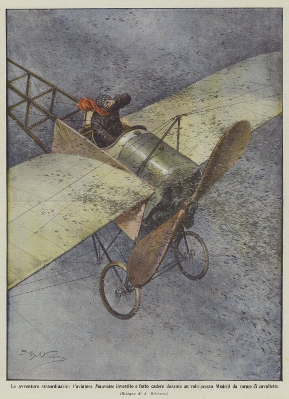 Ekstraordinære eventyr, Mauvaise vaskemaskine kørt over og faldt under en nærflyvning? af Achille Beltrame