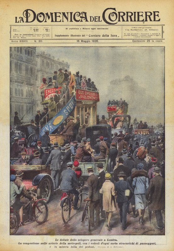Glæderne ved generalstrejken i London af Achille Beltrame