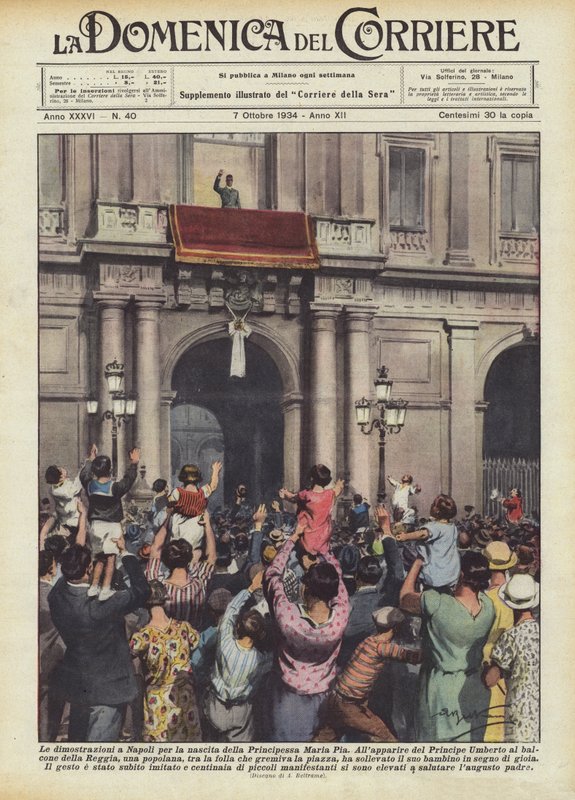 Demonstrationerne i Napoli for fødslen af ​​prinsesse Maria Pia af Achille Beltrame