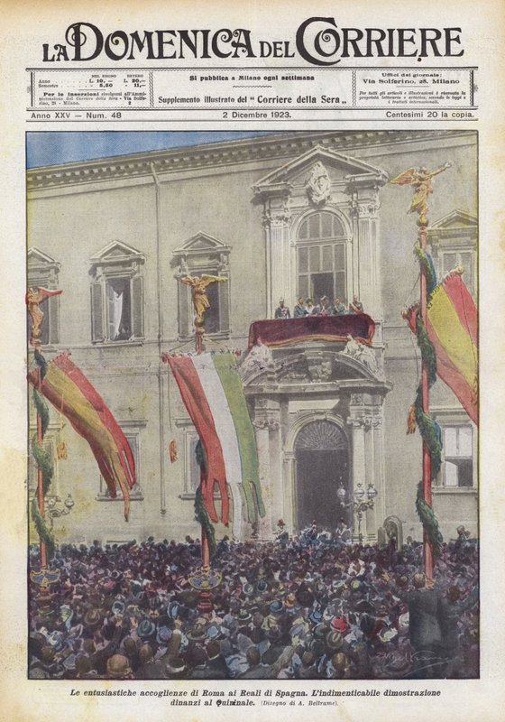 Roms entusiastiske velkomst til de kongelige i Spanien af Achille Beltrame