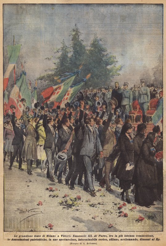 De storladne fester i Milano til Vittorio Emanuele III af Achille Beltrame