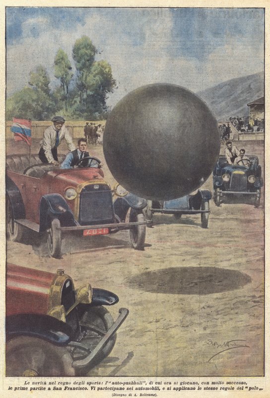 Nyhederne inden for sportens verden, auto-pushball, som nu bliver spillet med stor succes? af Achille Beltrame