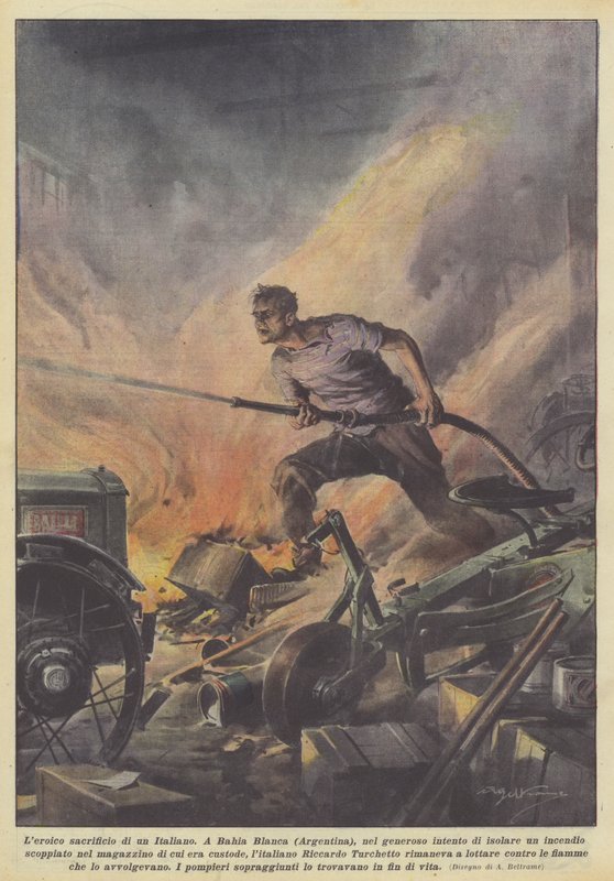 Det heroiske offer af en italiener af Achille Beltrame