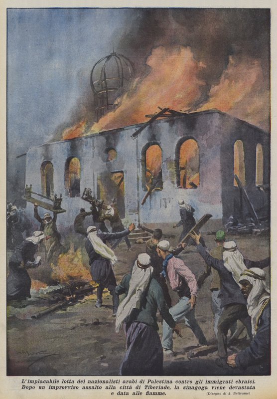 De arabiske nationalisters ubønhørlige kamp i Palæstina mod jødiske immigranter af Achille Beltrame